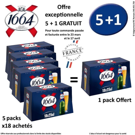 1664 Blonde 25cl â 5+1 lot