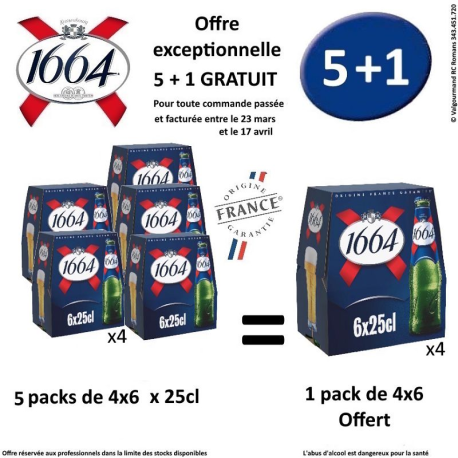 1664 Blonde 25cl â 5+1 lot
