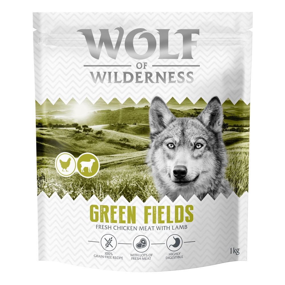 Wolf of Wilderness Adult « Green Fields » à l’agneau, sans céréales – lot économique 4 x 1 kg