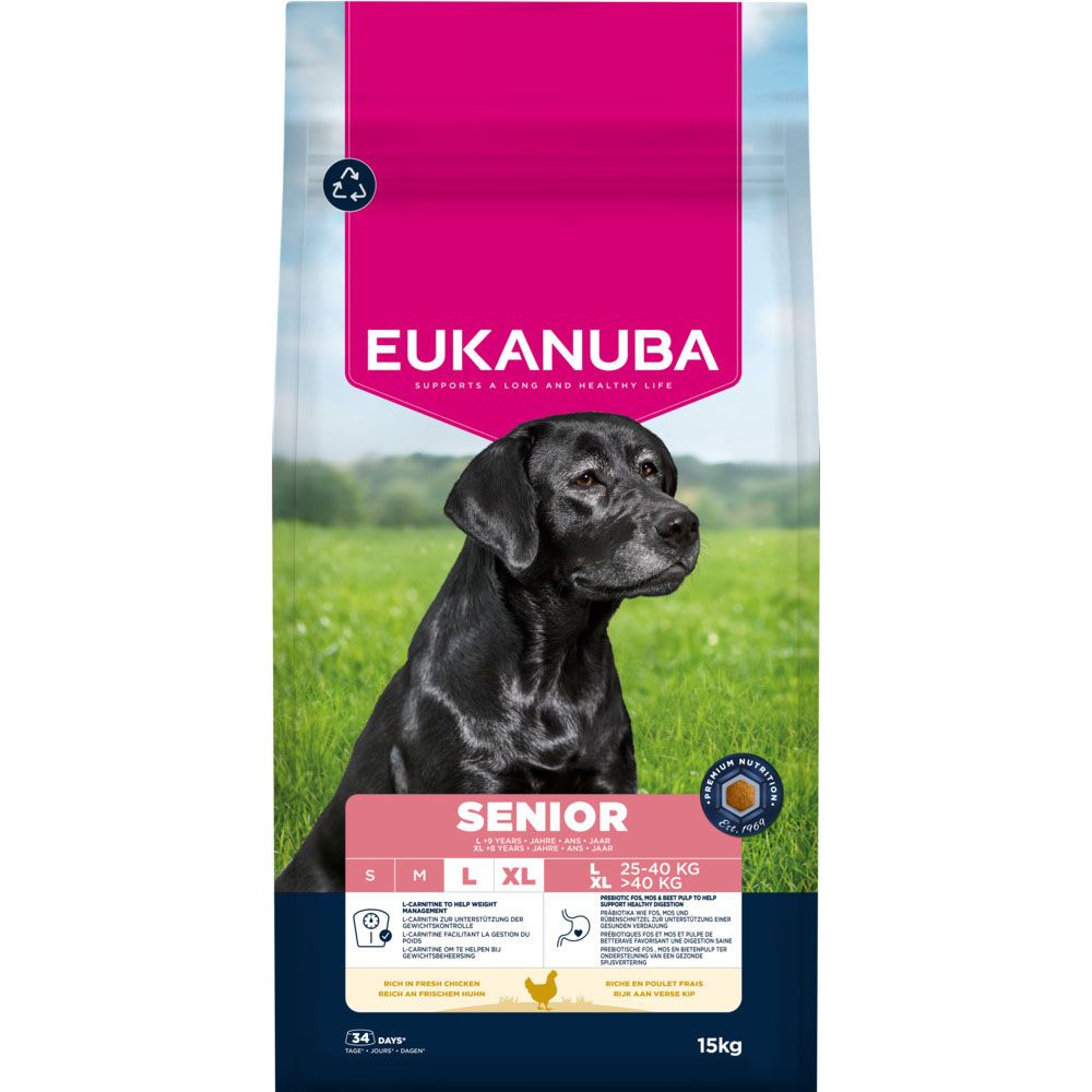 Eukanuba Premium Nutrition Senior Large & Giant Breed au poulet – 15 kg