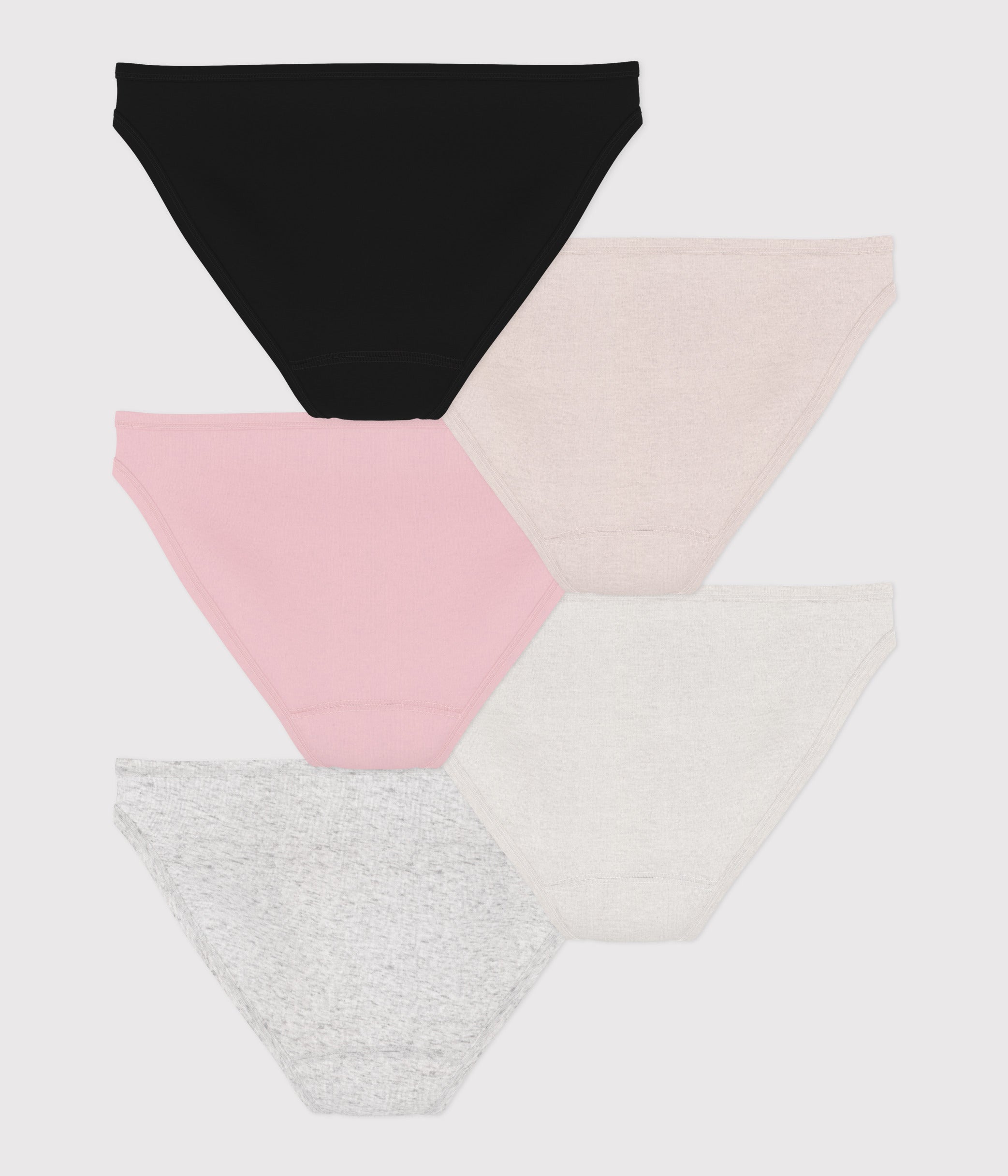 Lot de culottes femme en coton léger uni