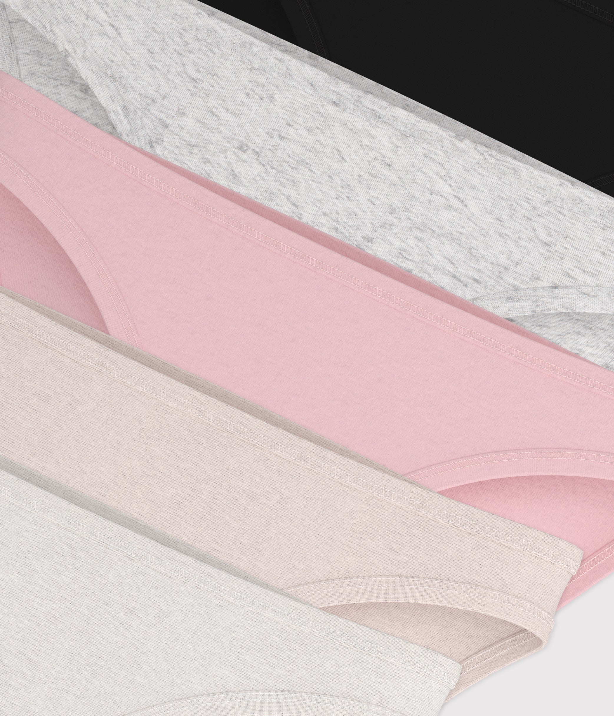 Lot de culottes femme en coton léger uni