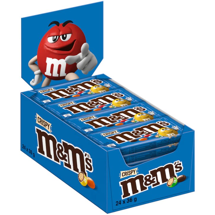 M&M's Crispy - Pr├⌐sentoir de 24 Barres 36g