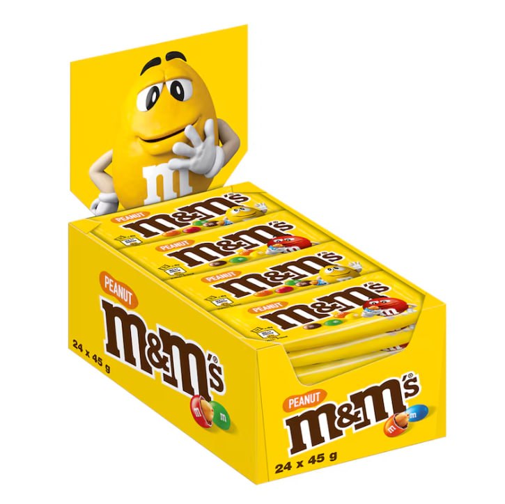 M&M's Peanut Cacahu├¿te - Pr├⌐sentoir de 24 Sachets 45g