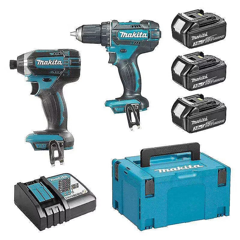 Pack de 2 outils MAKITA DLX2127J1 (perceuse-visseuse DDF482 + visseuse à chocs DTD152 + batteries BL1830×3 + chargeur DC18RC + MAK3)