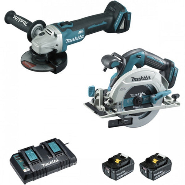 Pack de 2 outils MAKITA DLX2277PTJ (DGA506 + DHS680 + BL1850×2 + DC18RD + MAK2&4)