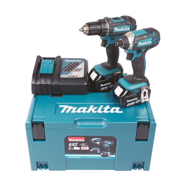 Pack de 2 outils MAKITA DLX2127MJ : perceuse-visseuse DDF482 + visseuse à chocs DTD152 18V Li-Ion, 2 batteries 4,0 Ah et coffret MAKPAC