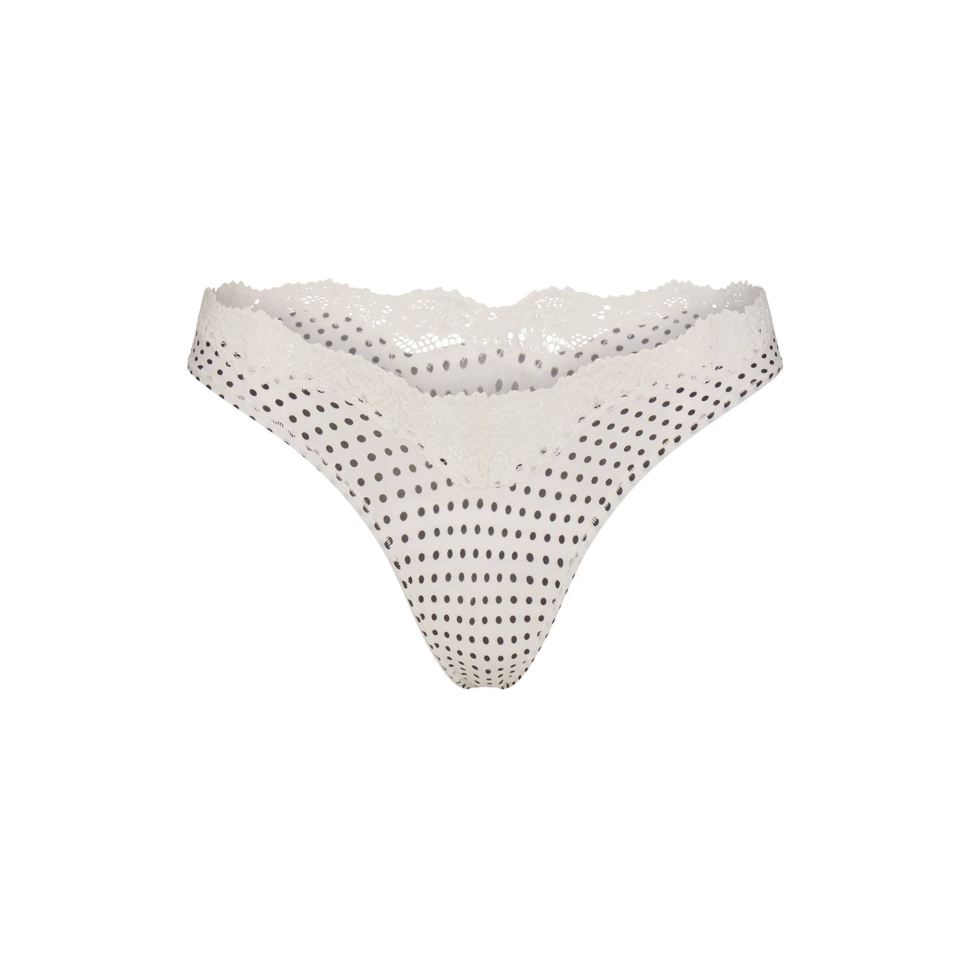 FITS EVERYBODY LACE DIPPED THONG 5-PACK | IVORY PEARL BOW MULTI