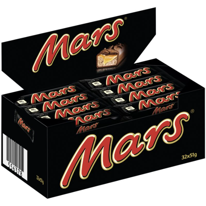 Mars barres chocolat├⌐es - Lot de 32 x 51g