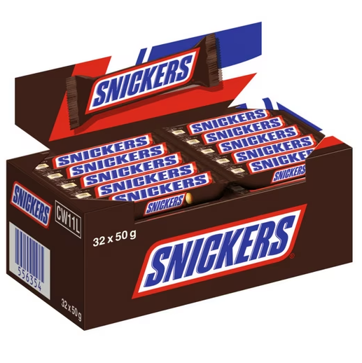 Snickers - Lot de 32 barres chocolat├⌐es (50g)