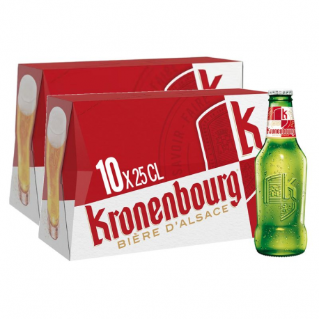 10x Kronenbourg glass 25cl Ã10