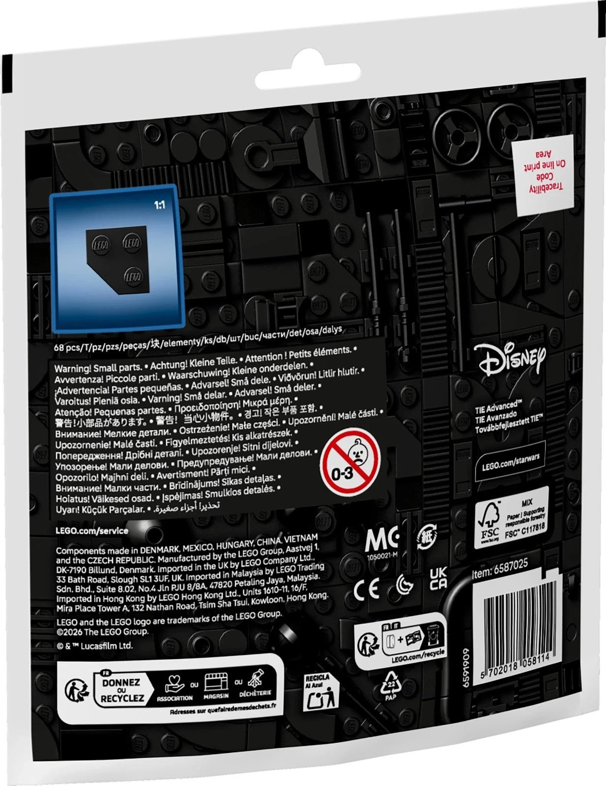 LEGO® Star Wars™ TIE Advanced mini-construction en sachet 30727