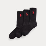 Lot de 3 Paires de Chaussettes Crew Big Pony