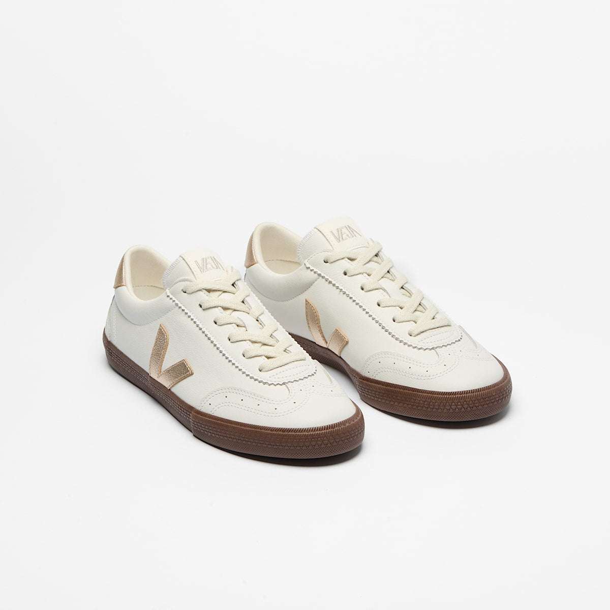 VOLLEY LEATHER WHITE PLATINE BARK
