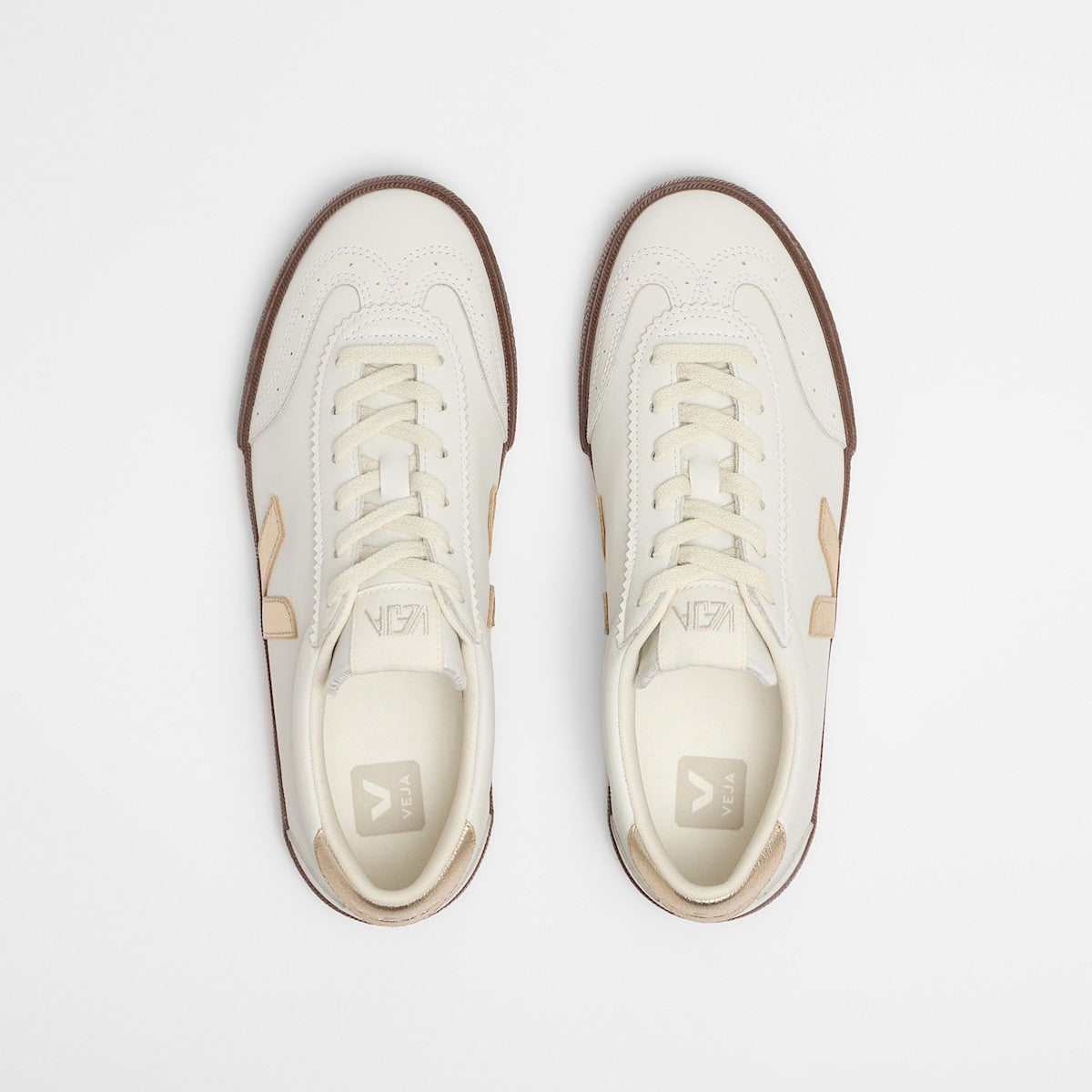 VOLLEY LEATHER WHITE PLATINE BARK