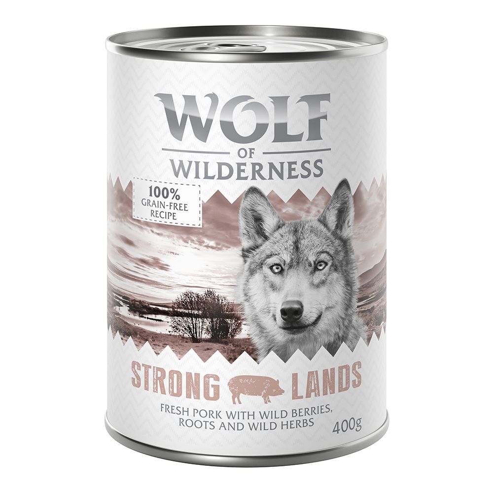 Wolf of Wilderness Adult Single Protein « Strong Lands » au porc – 6 x 400 g